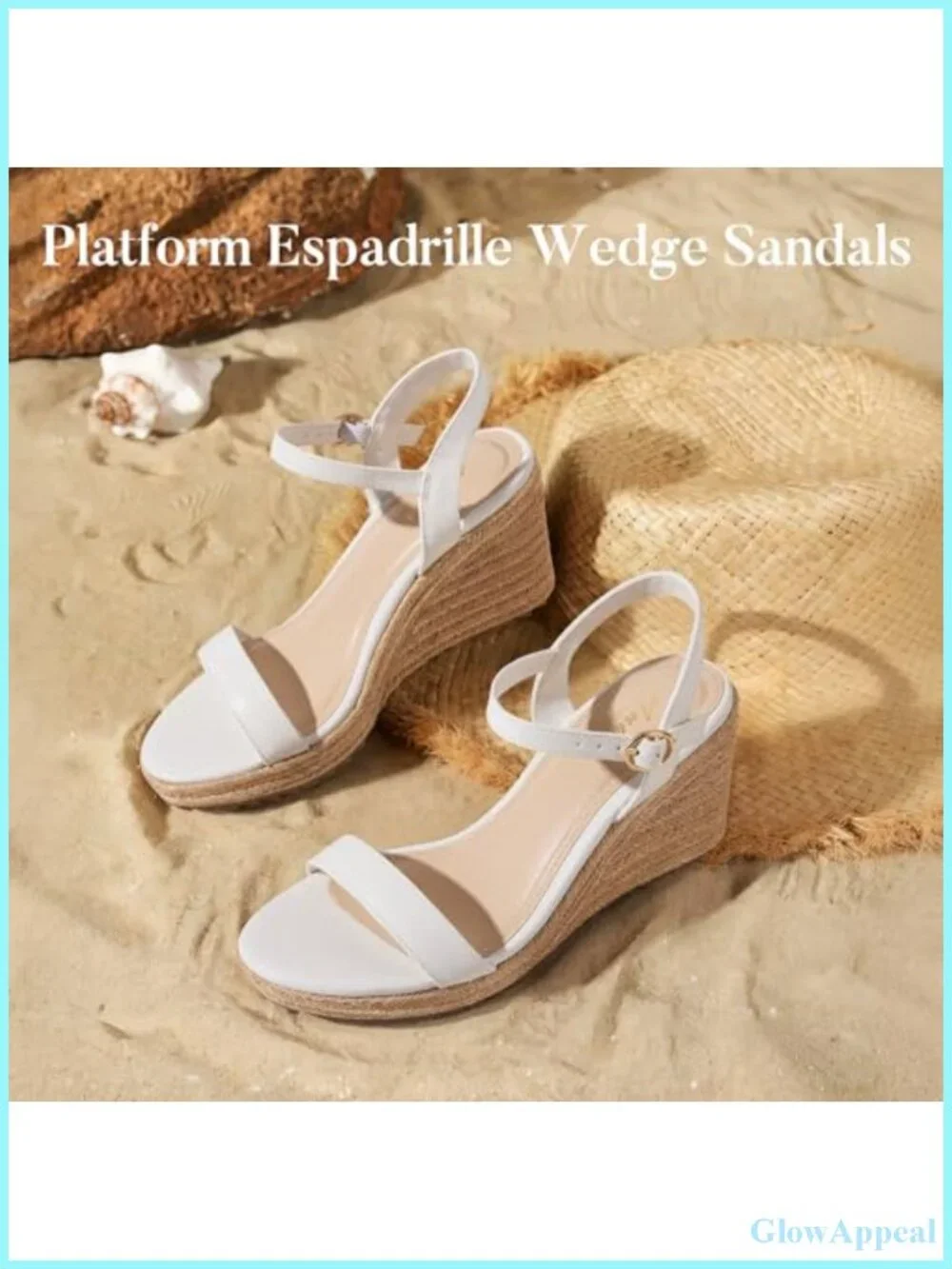 Platform Wedge Sandals Open Toe Ankle Strap Espadrille Women Dressy Summer